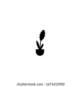 icono de jacinto. simple, plano, negro.