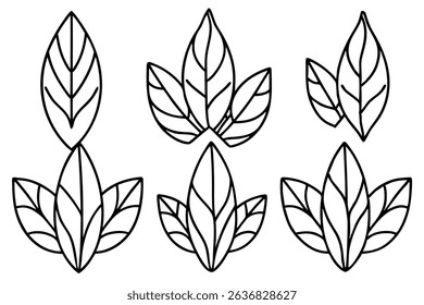 Hyacinth Leaf Line Art Intricate Design for Floral Artwork Creation (3)