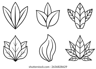 Hyacinth Leaf Line Art Intricate Design for Floral Artwork Creation (1)