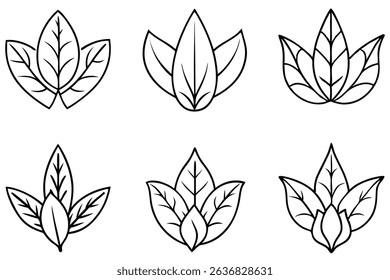 Hyacinth Leaf Line Art Intricate Design for Floral Artwork Creation (2)