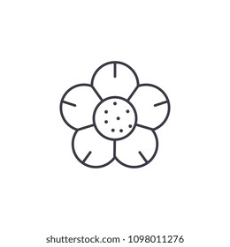 Hyacinth line icon concept. Hyacinth flat vector sign, symbol, illustration.