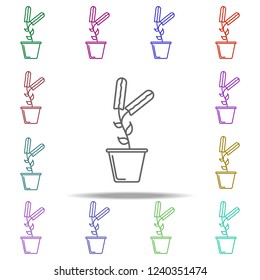hyacinth in pot outline icon. Elements of Flower in multi color style icons. Simple icon for websites, web design, mobile app, info graphics
