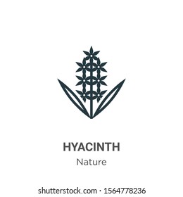 Hyacinth vector icon on white background. Flat vector hyacinth icon symbol sign from modern nature collection for mobile concept and web apps design.