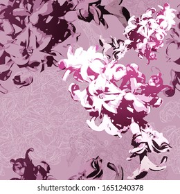 Hyacinths. Color vector seamless pattern of flowers.