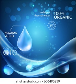 Hyaluronic Acid abstract design infographics. Scientific developments in the field of healthcare