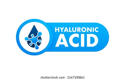 Hyaluronic acid in abstract style on blue background. Medical infographic.