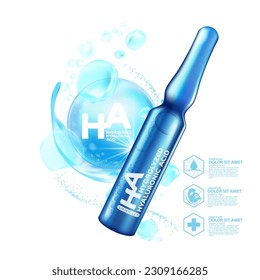 Hyaluronic acid ampoules Serum Skin Care Cosmetic