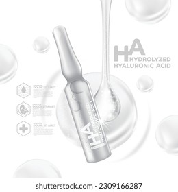 Hyaluronic acid ampoules Serum Skin Care Cosmetic