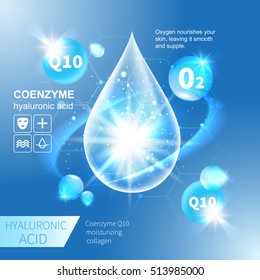 Hyaluronic Acid drop vector illustration