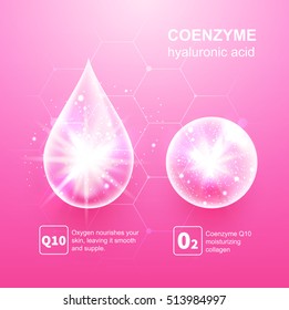 Hyaluronic Acid drops icon element vector