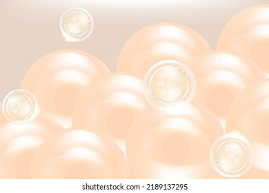 Hyaluronic acid hair and skin solutions ad, white collagen serum drop over skin cells with cosmetic advertising background ready to use, illustration vector.	