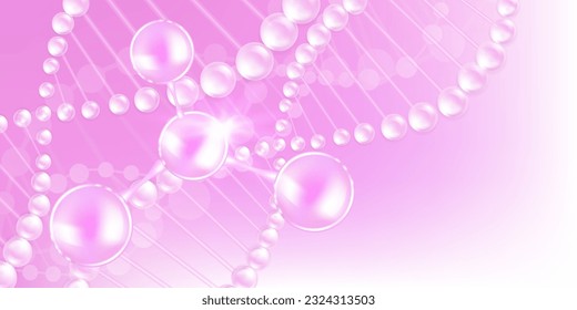 Hyaluronic acid hair and skin solutions ad, pink collagen serum drop with cosmetic advertising background ready to use, illustration vector.	