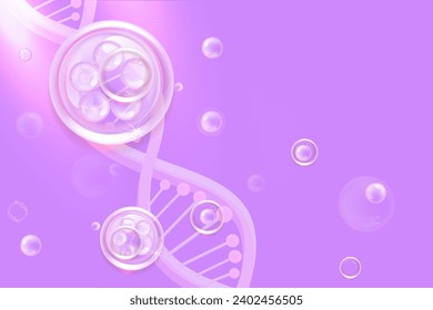 Hyaluronic acid hair and skin solutions ad, purple collagen serum drop with cosmetic advertising background ready to use, illustration vector.
