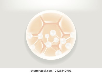 Hyaluronic acid hair and skin solutions ad, white collagen serum drop with cosmetic advertising background ready to use, illustration vector.	