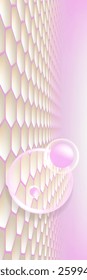 Hyaluronic acid hair and skin solutions ad, pink collagen serum drop into skin cells with cosmetic advertising background ready to use, illustration vector.