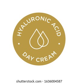 Hyaluronic acid icon. Day cream symbol for cosmetic products.