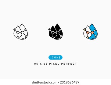 Hyaluronic Acid Icon. Hydrate Molecule Serum Symbol Stock Illustration. Vector Line Icons For UI Web Design And Presentation