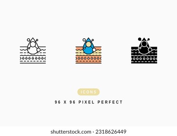 Hyaluronic Acid Icon. Hydrate Molecule Serum Symbol Stock Illustration. Vector Line Icons For UI Web Design And Presentation