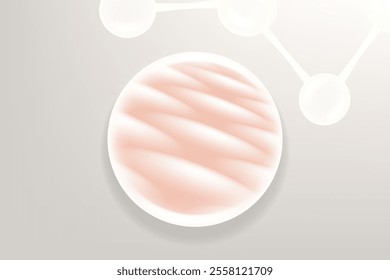 Hyaluronic acid and Niacinamide gray hair and skin solutions ad, white collagen serum drops into skin cell with cosmetic advertising background ready to use, illustration vector.	