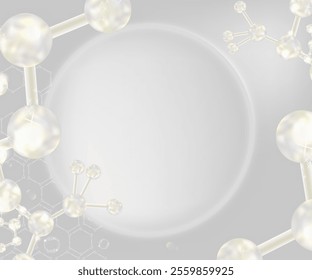Hyaluronic acid and Niacinamide hair and skin solutions ad, white collagen serum drop with cosmetic advertising background ready to use, illustration vector.