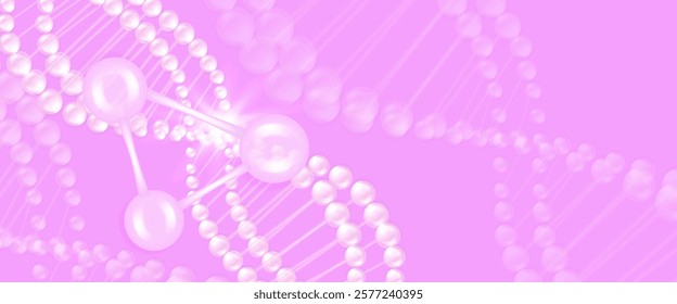Hyaluronic acid and Niacinamide hair and skin solutions ad, pink collagen serum drop with cosmetic advertising background ready to use, illustration vector.	