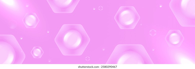 Hyaluronic acid and Niacinamide hair and skin solutions ad, pink collagen serum drop with cosmetic advertising background ready to use, illustration vector.