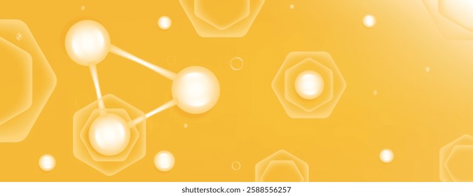 Hyaluronic acid and Niacinamide hair and skin solutions ad, gold collagen serum drop with cosmetic advertising background ready to use, illustration vector.
