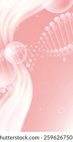 Hyaluronic acid and Niacinamide hair and skin solutions ad, pink collagen serum drop with cosmetic advertising background ready to use, illustration vector.	