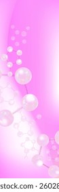 Hyaluronic acid and Niacinamide hair and skin solutions ad, pink collagen serum drop with cosmetic advertising background ready to use, illustration vector.	