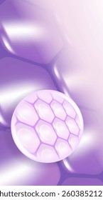Hyaluronic acid and Niacinamide hair and skin solutions ad, purple collagen serum drops into skin cell with cosmetic advertising background ready to use, illustration vector.	