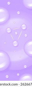 Hyaluronic acid and Niacinamide hair and skin solutions ad, purple collagen serum drop with cosmetic advertising background ready to use, illustration vector.