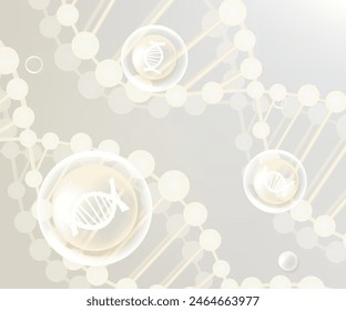 Hyaluronsäure und Niacinamid, weiße Kollagen-Serumtropfen mit kosmetischem Werbehintergrund gebrauchsfertig, Illustrations-Vektorgrafik.	