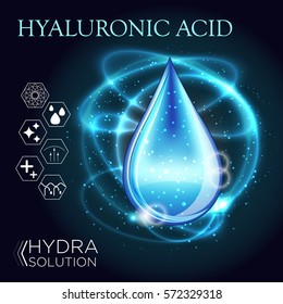 Hyaluronic Acid Oil Serum Essence 3D Droplet, Skincare Icon, Cosmetics Ads Template