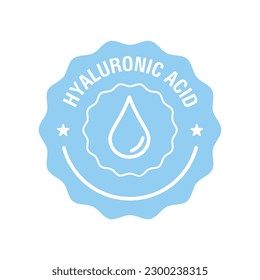 Hyaluronic acid sticker or label. Vector illustration