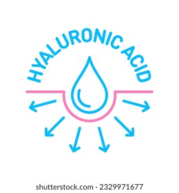 Diseño de la placa del logotipo del icono del vector del ácido alurónico