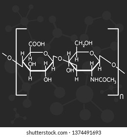 Hyaluronic acid vector illustration on dark background