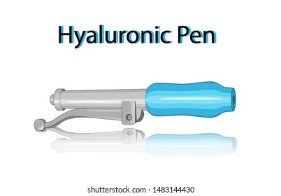 Hyaluronic pen on the white background isolated, vector illustration
