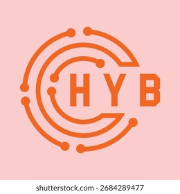 Diseño de letra HYB. Diseño de logo de tecnología de letras HYB. Diseño de logo HYB Monogram para un emprendedor y negocio.