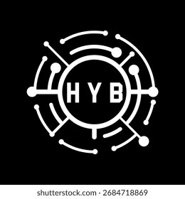 Diseño de letra HYB. Diseño de logo de tecnología de letras HYB. Diseño de logo HYB Monogram para un emprendedor y negocio.