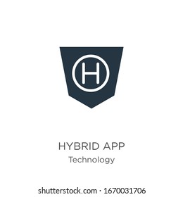 Hybrid app icon vector. Trendy flat hybrid app icon from technology collection isolated on white background. Vector illustration can be used for web and mobile graphic design, logo, eps10