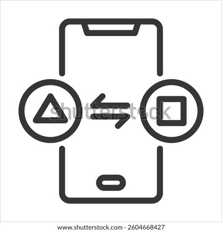 Hybrid Application Outline Icon Vector Illustration