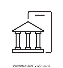 Hybrid banking line icon vector, with editable stroke, great for fintech apps, neobank platforms, and AI-enhanced finance systems