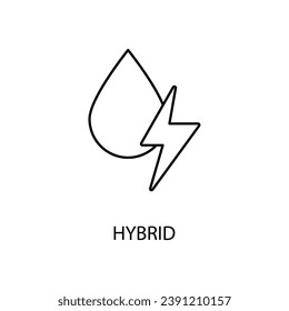 Hybrid car energ concept line icon. Simple element illustration.Hybrid car energ concept outline symbol design.