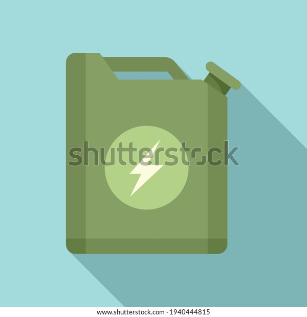 Hybrid car fuel\
canister icon. Flat illustration of Hybrid car fuel canister vector\
icon for web design
