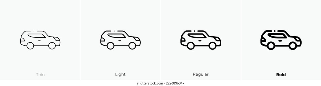 hybrid car icon. Thin, Light Regular And Bold style design isolated on white background
