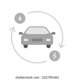Hybrid Car icon vector image. Can also be used for Vehicles. Suitable for mobile apps, web apps and print media.