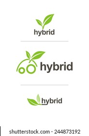 Hybrid Car Logo Set.