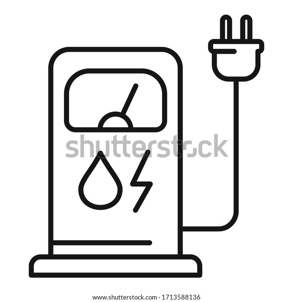 Hybrid car station\
icon. Outline hybrid car station vector icon for web design\
isolated on white\
background