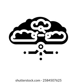 hybrid cloud computing glyph icon vector. hybrid cloud computing sign. isolated symbol illustration
