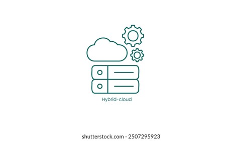 Icono de Vector de infraestructura de computación en nube híbrida